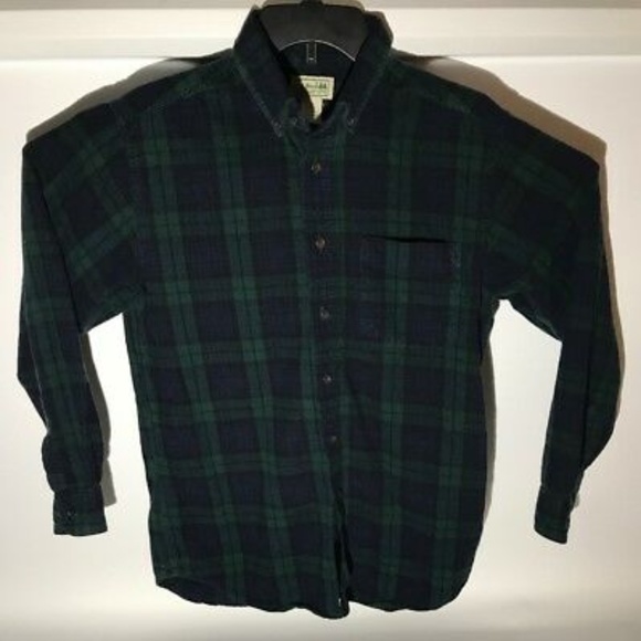 Size S LL Bean Slightly Fitted Black Watch Flannel - Picture 1 of 1